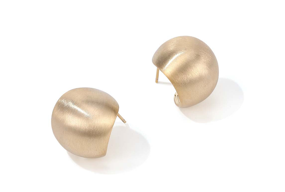 Matte Gold Dome Earrings | 18K Gold Over Sterling Silver Studs