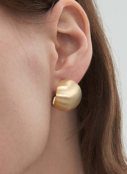 Matte Gold Dome Earrings | 18K Gold Over Sterling Silver Studs