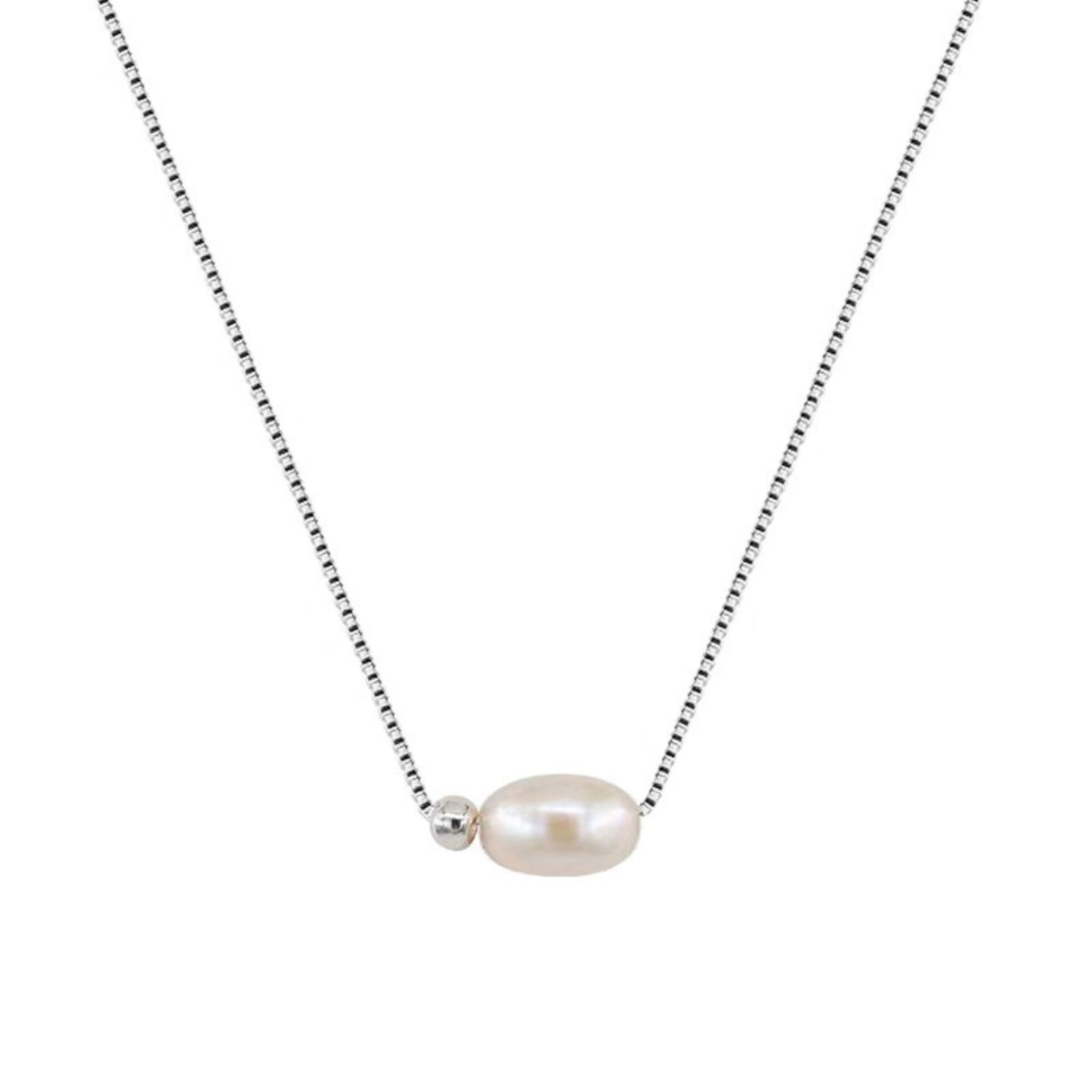 Baroque Cultured Freshwater Pearls 925 Silver Necklace with silver beads