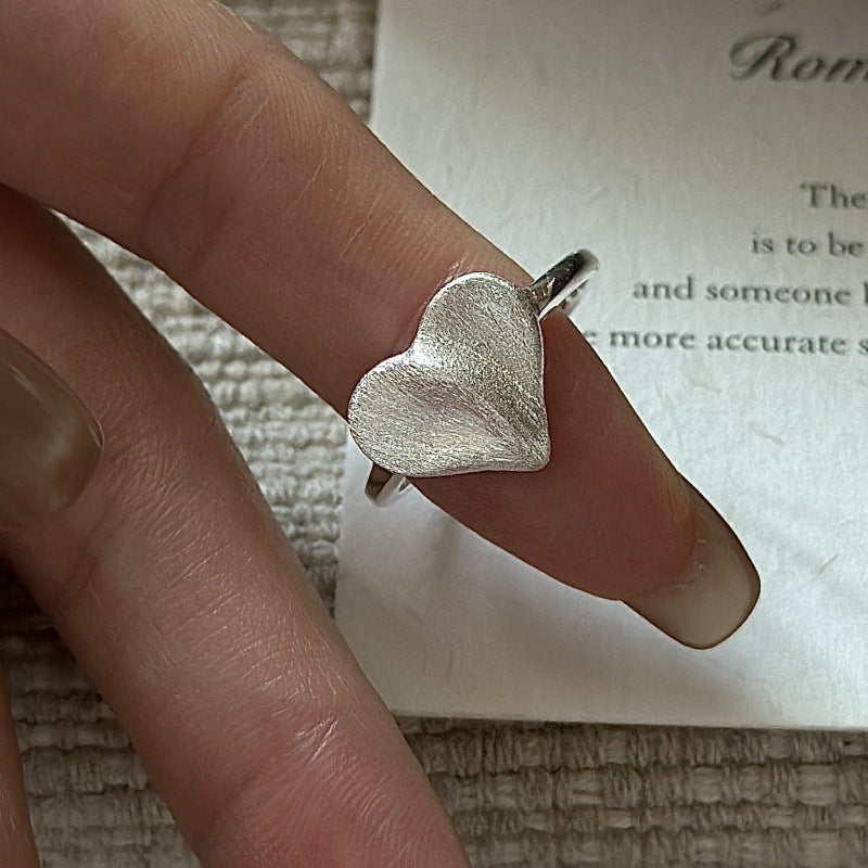 Adjustable 925 Sterling Silver Heart Ring