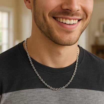 Sterling Silver Rhodium Plated Cable Chain (2.75 mm)