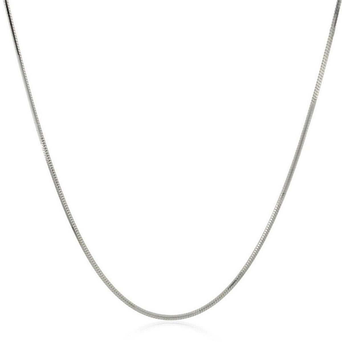 Rhodium Plated 1.3mm Sterling Silver Snake Style Chain (1.30 mm)
