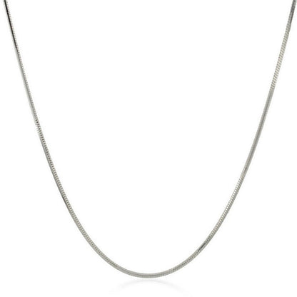 Rhodium Plated 1.3mm Sterling Silver Snake Style Chain (1.30 mm)